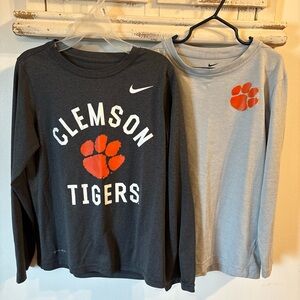 Nike Kids Long Sleeve Drifit Clemson shirts